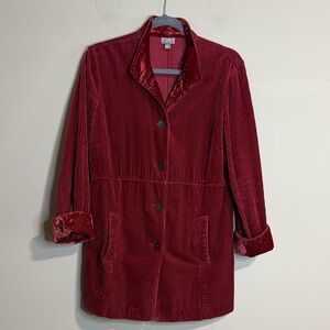 J Jill Corduroy Jacket burgundy wine